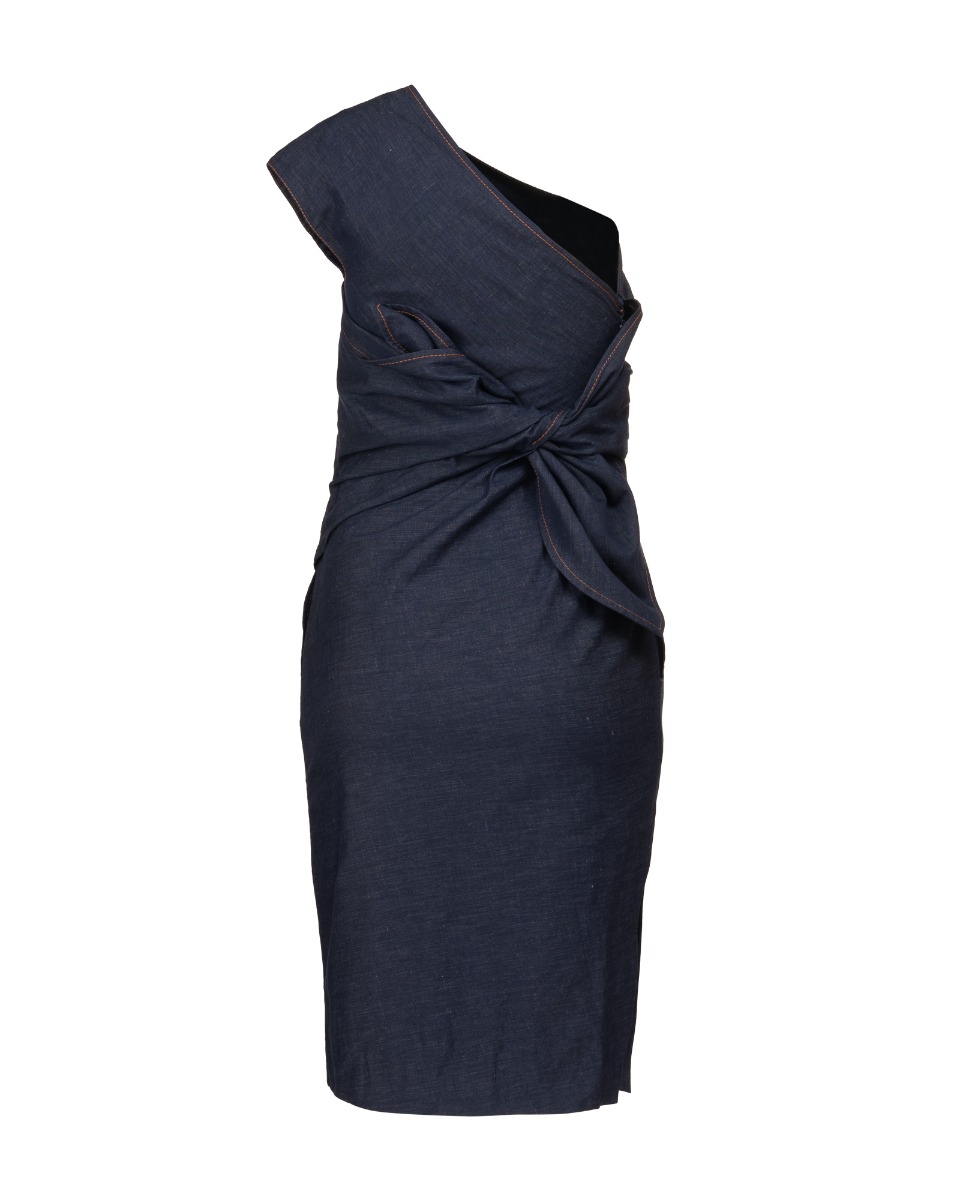 Emilio Pucci one-shoulder midi linen dress thumbnail