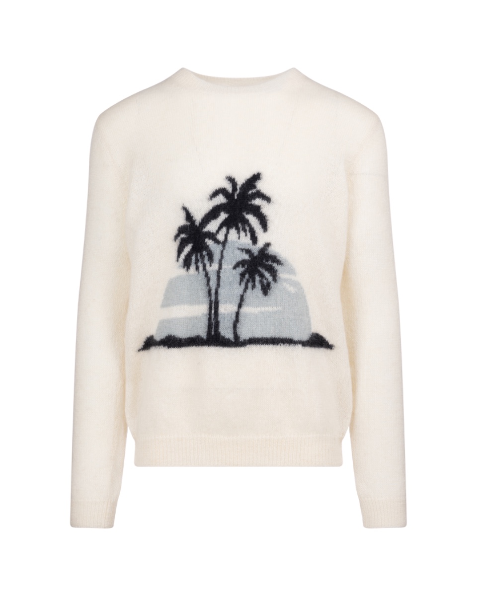 Saint Laurent Palm Tree cream white sweater thumbnail