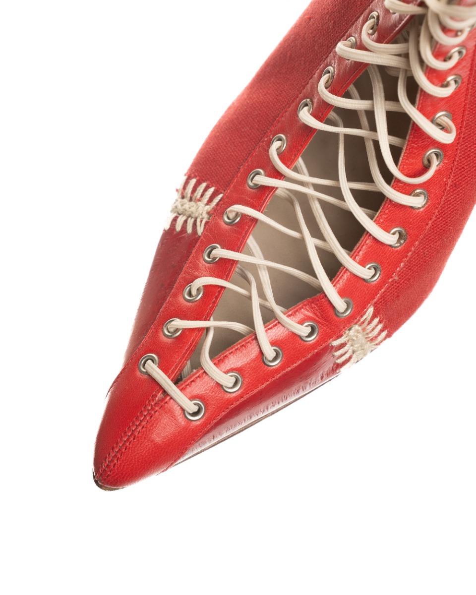 Gianni Versace pointed toe lace-up heels thumbnail