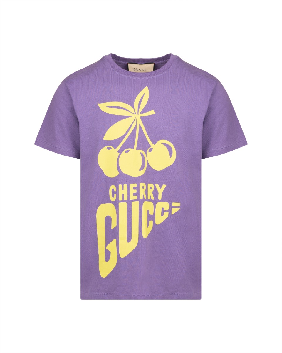 Gucci "Cherry Gucci" lilac t-shirt thumbnail