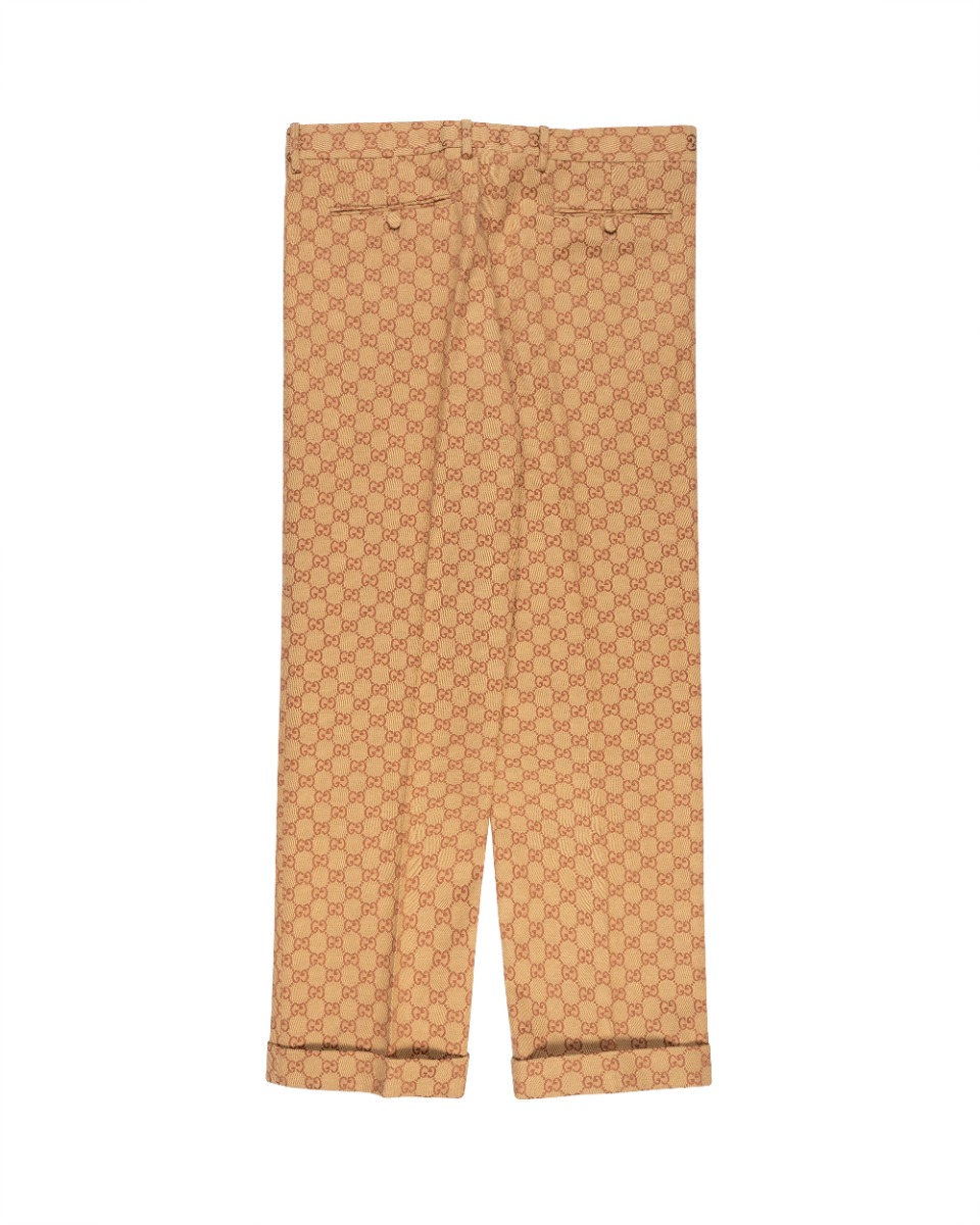 Gucci "GG" monogram canvas formal straight pants thumbnail