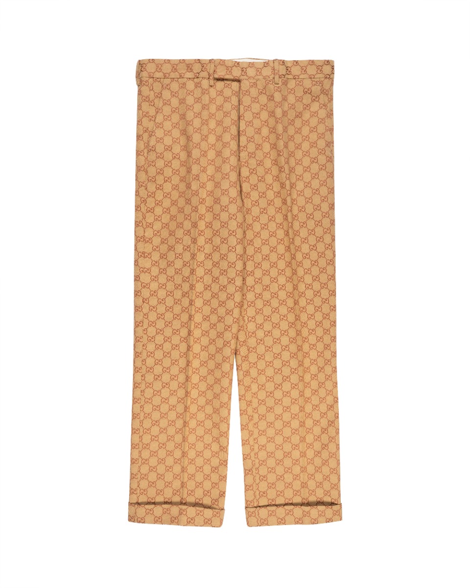 Gucci "GG" monogram canvas formal straight pants thumbnail