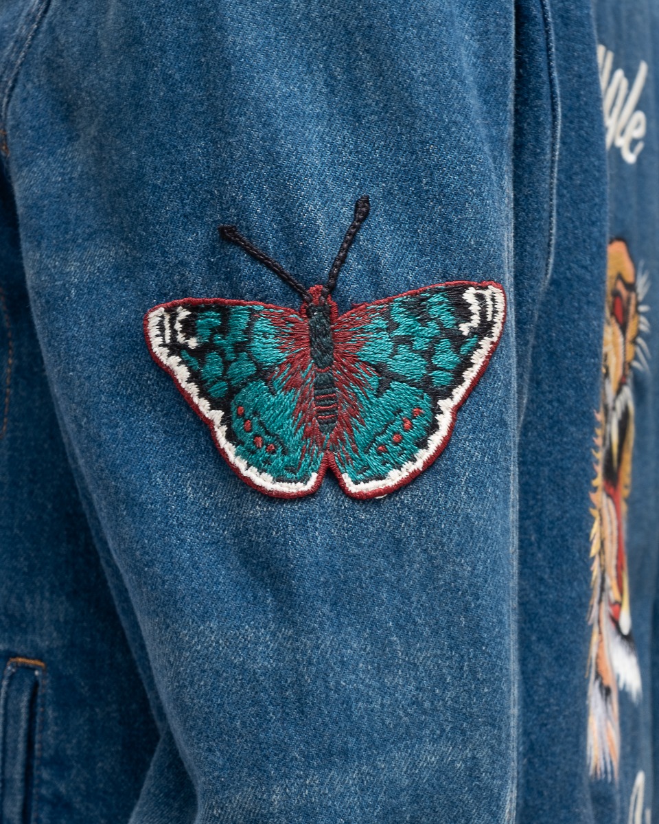 Gucci "L'Aveugle Par Amour" tiger denim jacket thumbnail