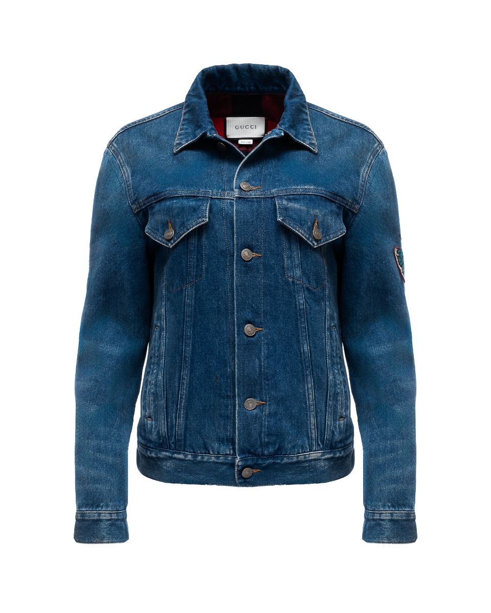 Gucci "L'Aveugle Par Amour" tiger denim jacket thumbnail