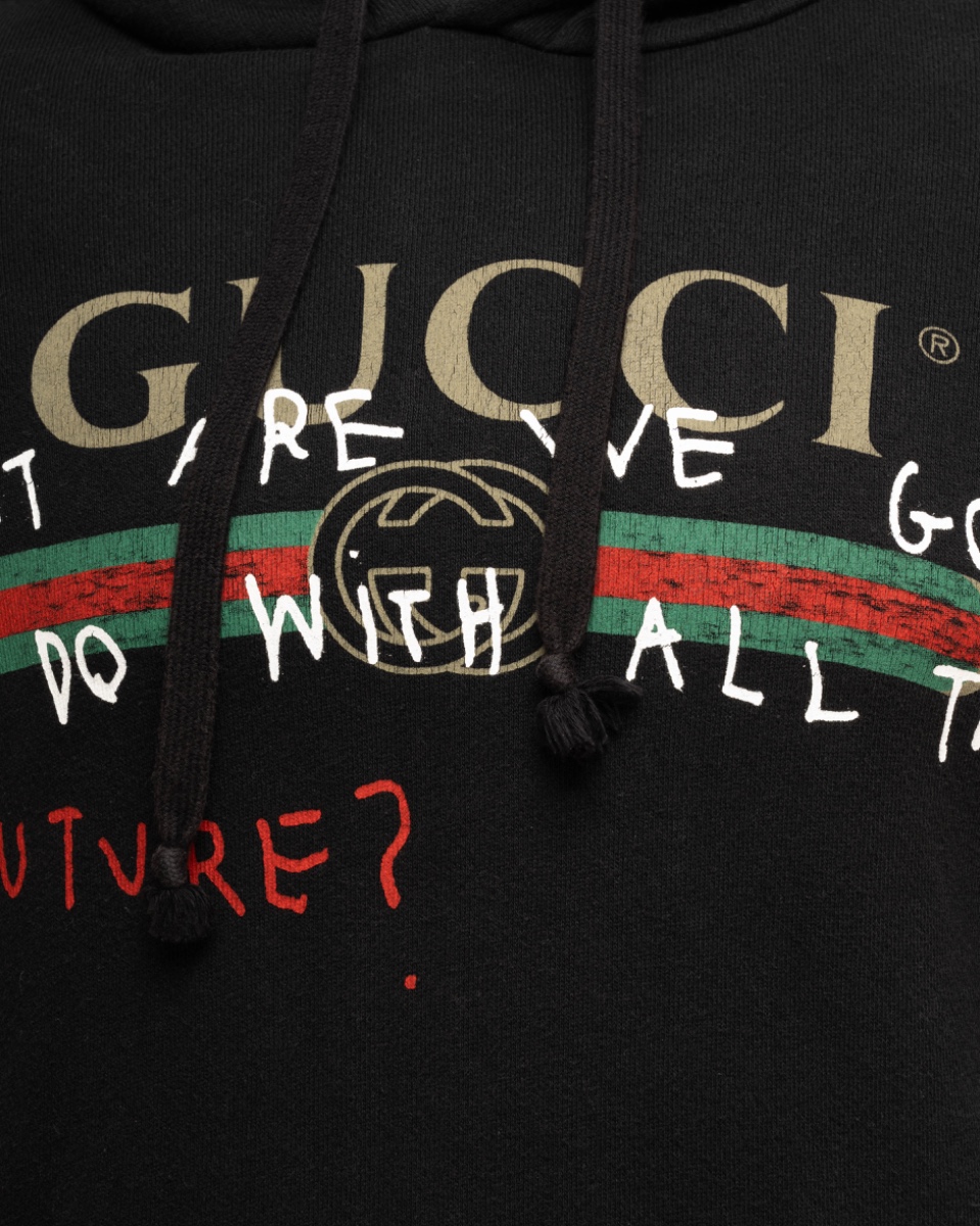 Gucci Coco Capitán "What are we going to do with all this future?" black hoodie thumbnail