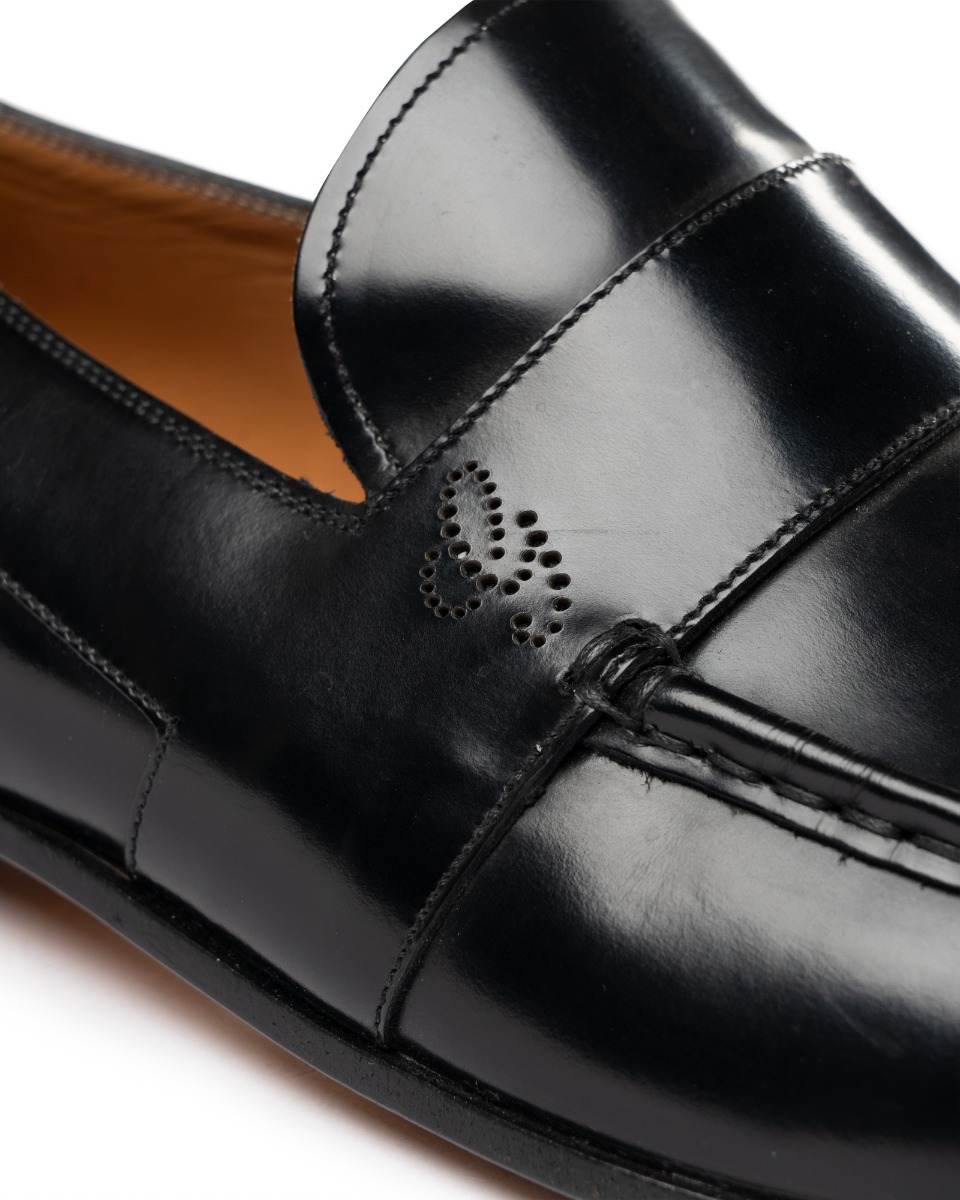 Gucci G-logo embossed black leather loafers thumbnail