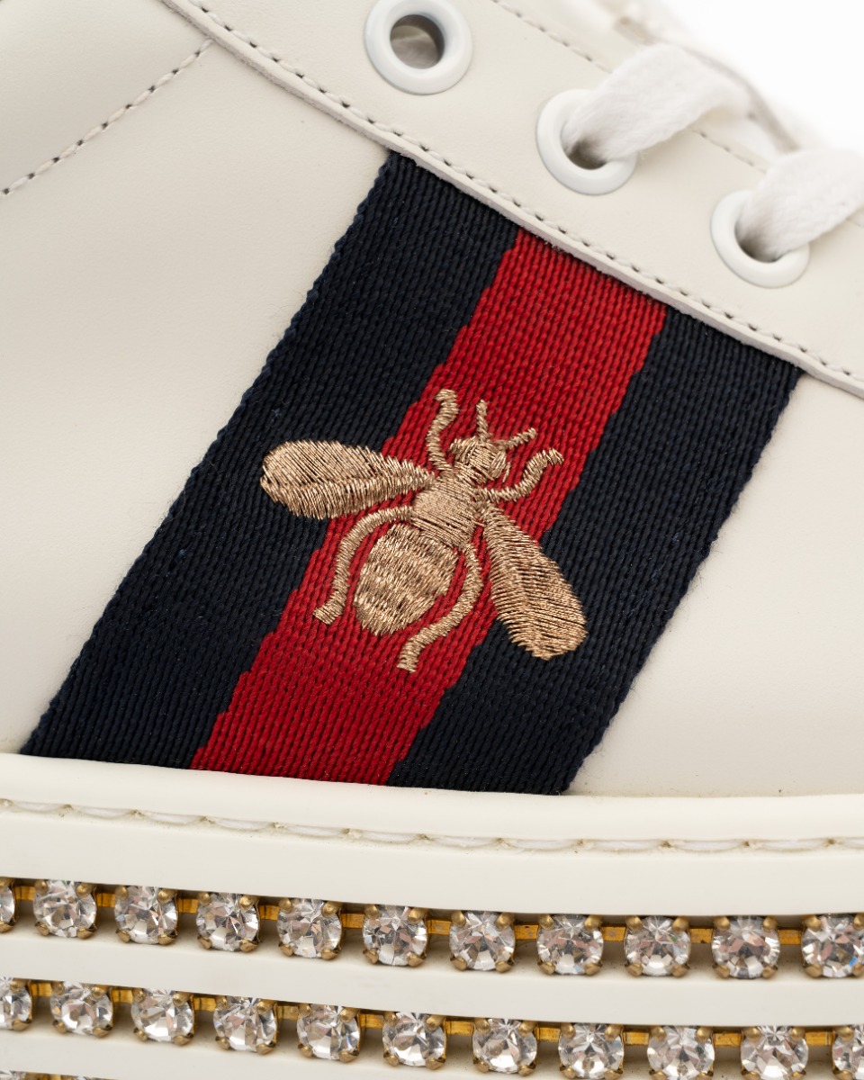 Gucci New Ace crystal platform sneakers thumbnail