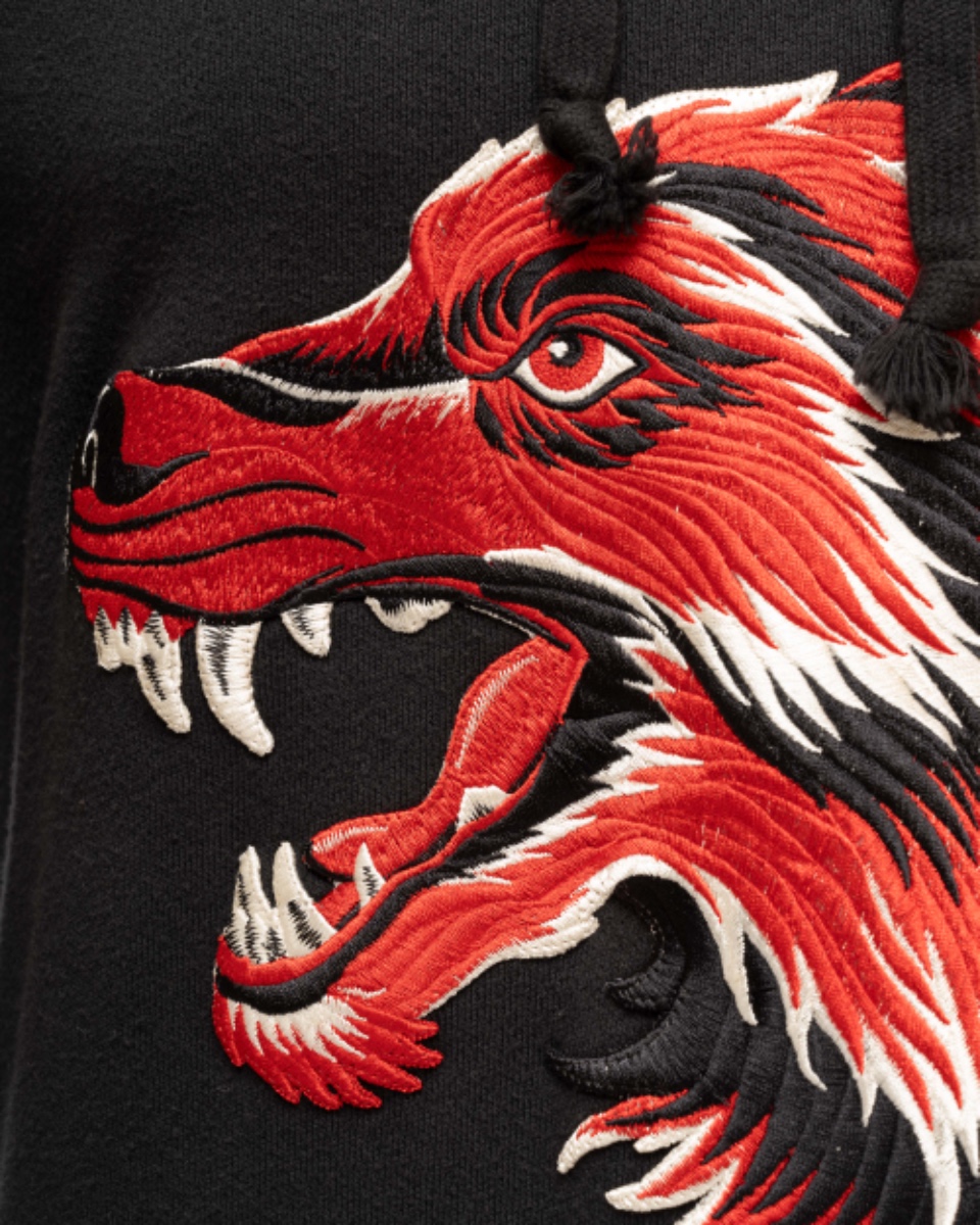 Gucci Guccify Wolf embroidered black hoodie  thumbnail