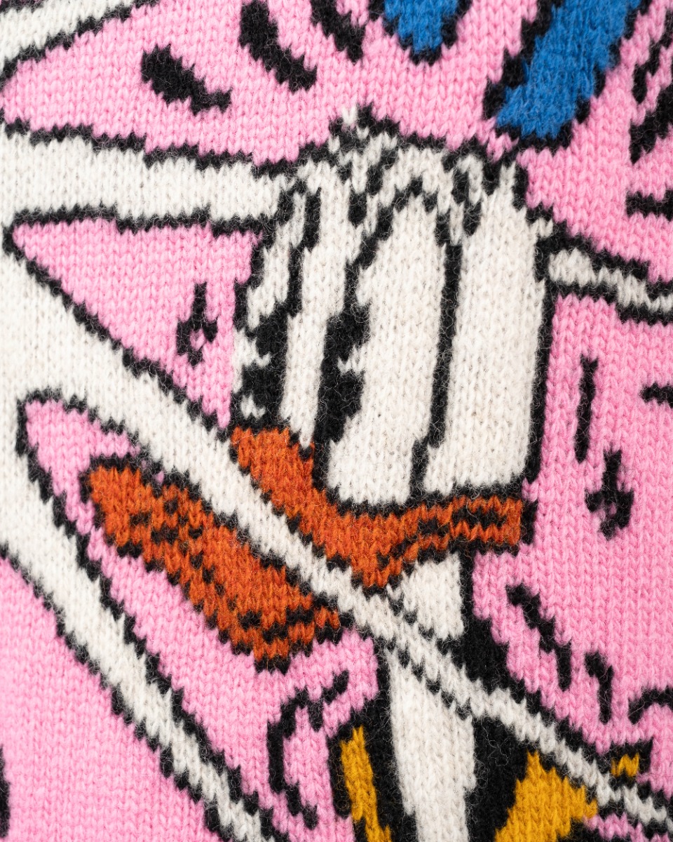 Gucci x Disney "Flash" Donald Duck comic pink sweater thumbnail