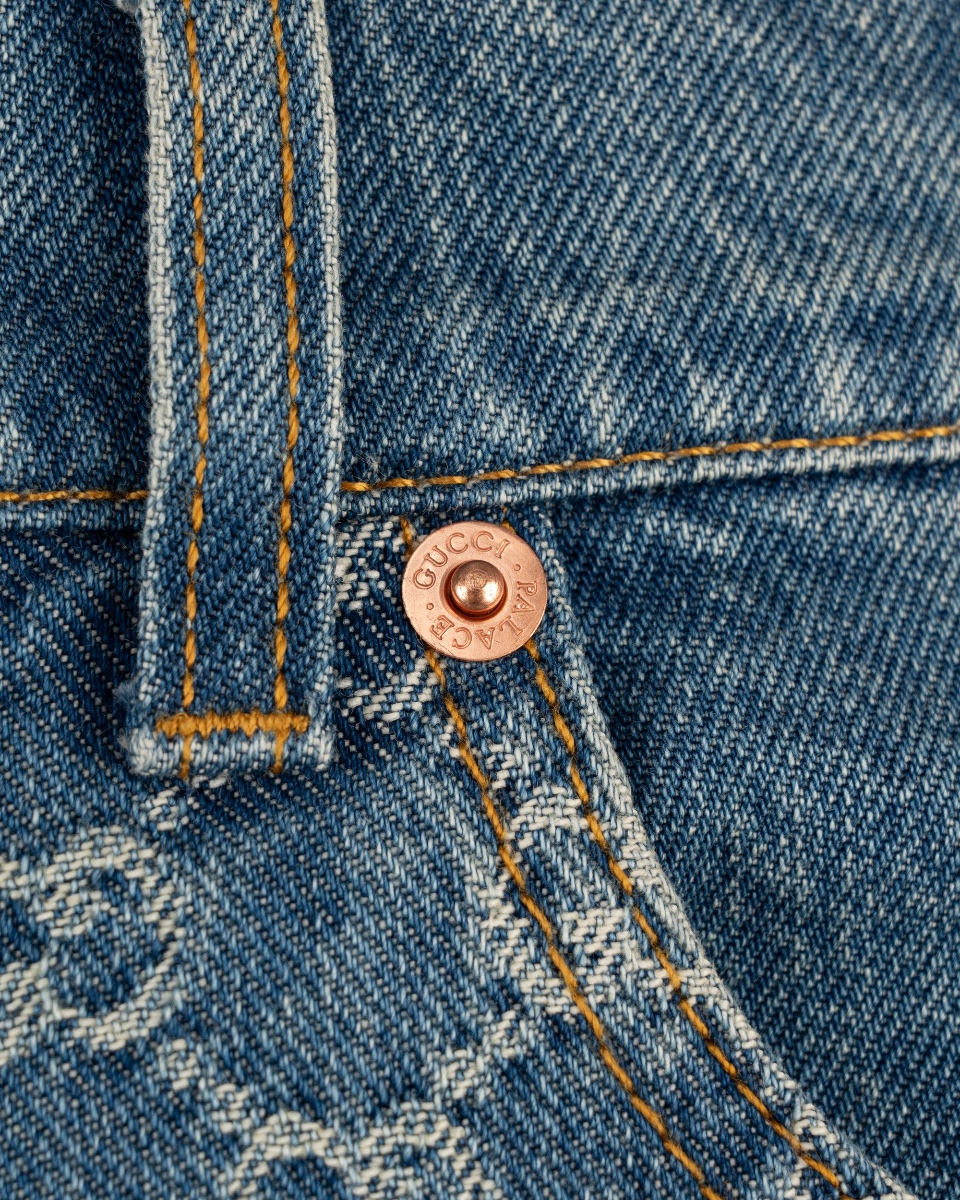 Gucci x Palace allover GG pattern studded bootcut jeans thumbnail