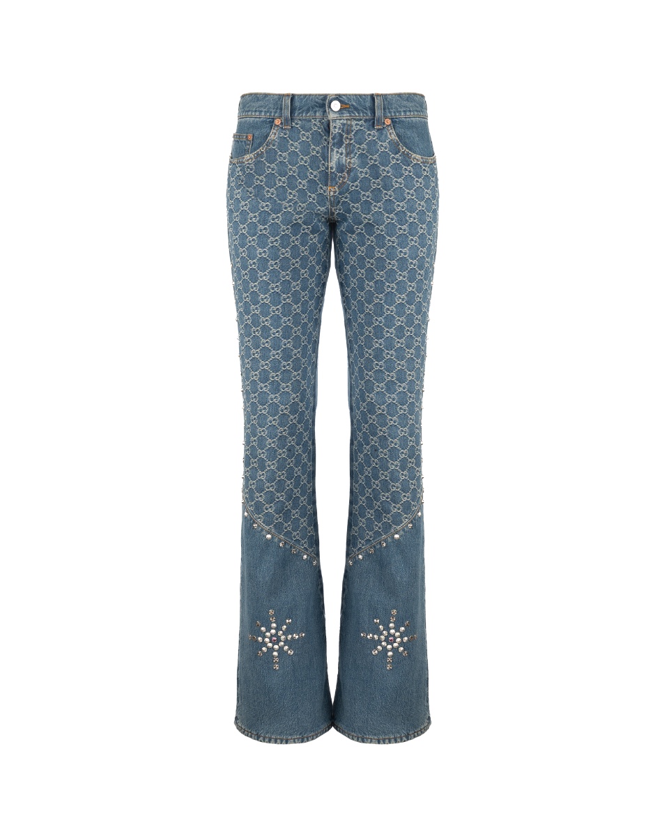 Gucci x Palace allover GG pattern studded bootcut jeans thumbnail