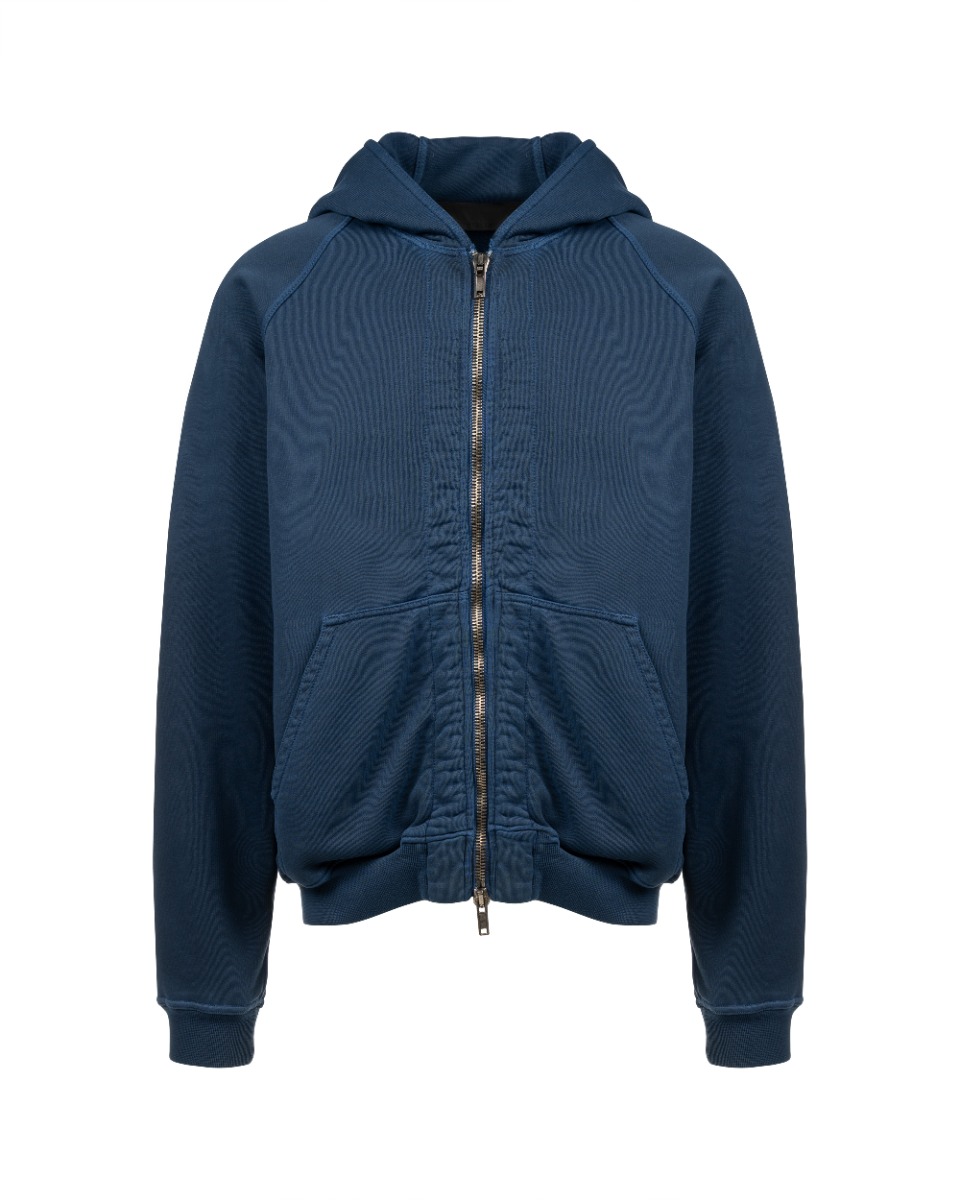 Haider Ackermann Sample Perth Indigo blue zip-up sweatshirt thumbnail