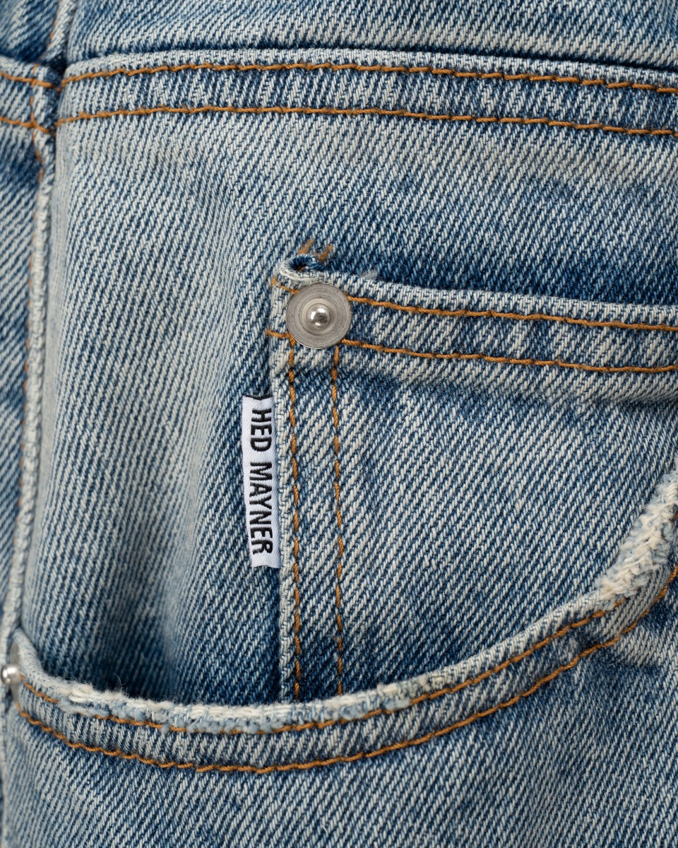 Hed Mayner blue faded denim pants thumbnail