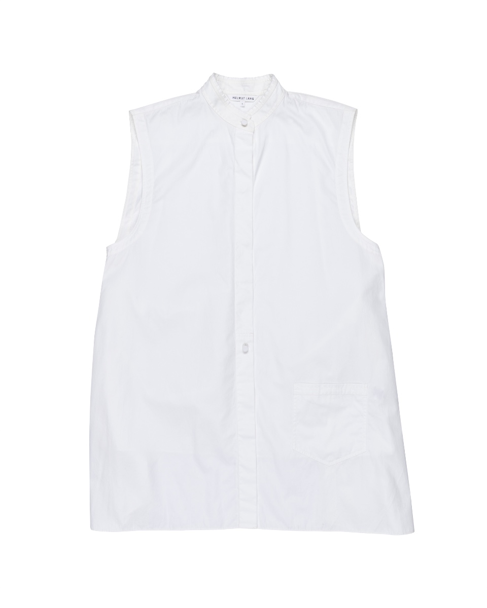 Helmut Lang Apron Panel laced sleeveless white top thumbnail