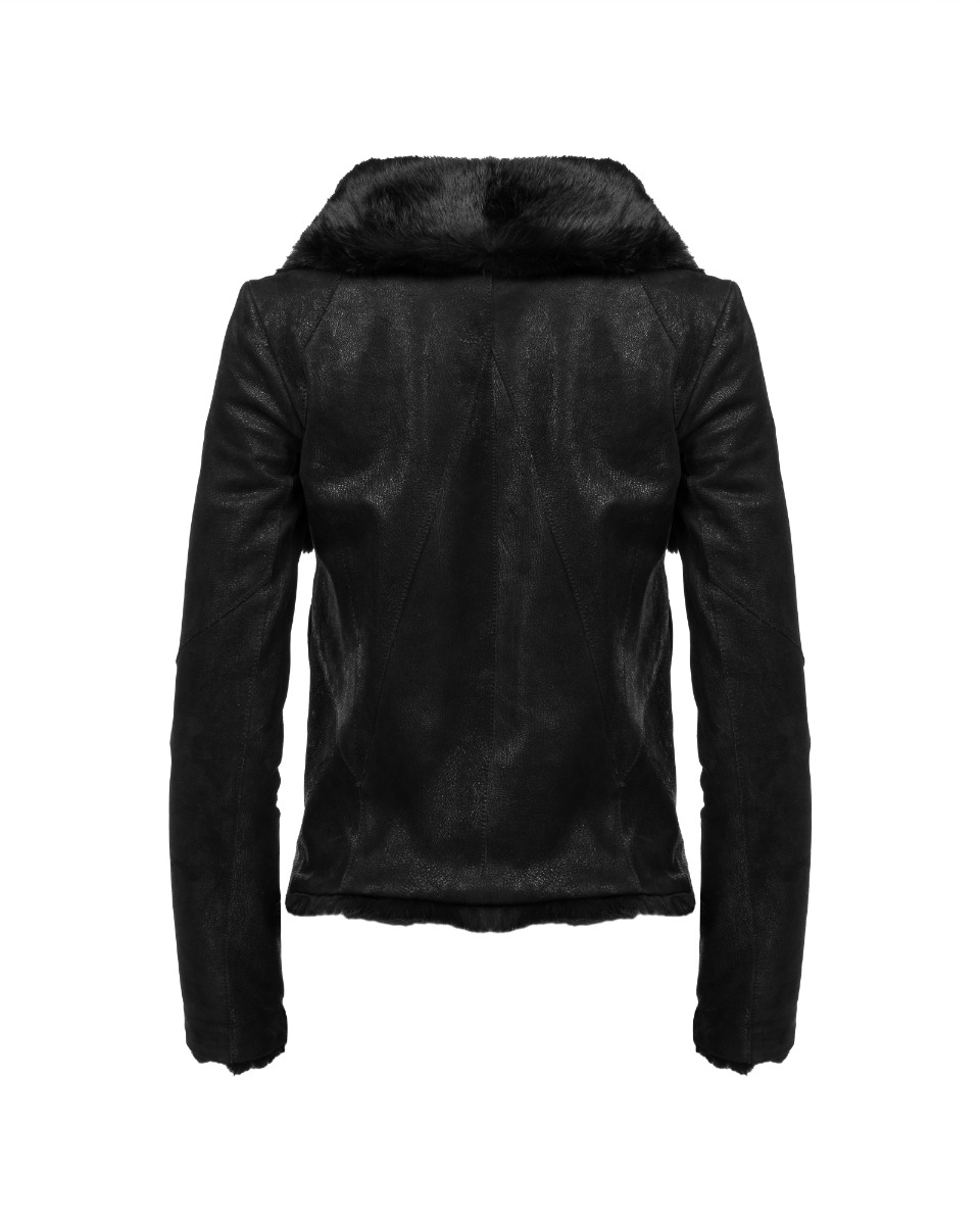 Helmut Lang rabbit fur/lamb leather hooded jacket thumbnail
