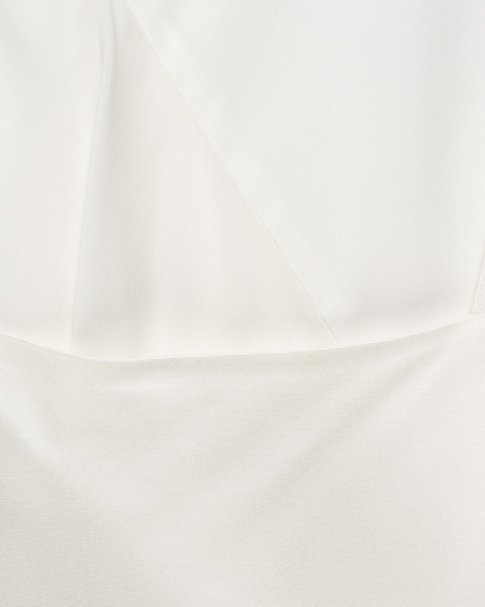 Helmut Lang Sash Ivory white double satin dress thumbnail