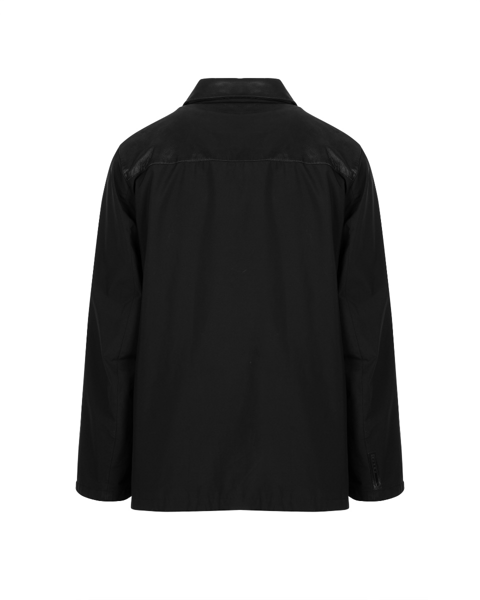 Prada leather-trimmed technical parka jacket thumbnail