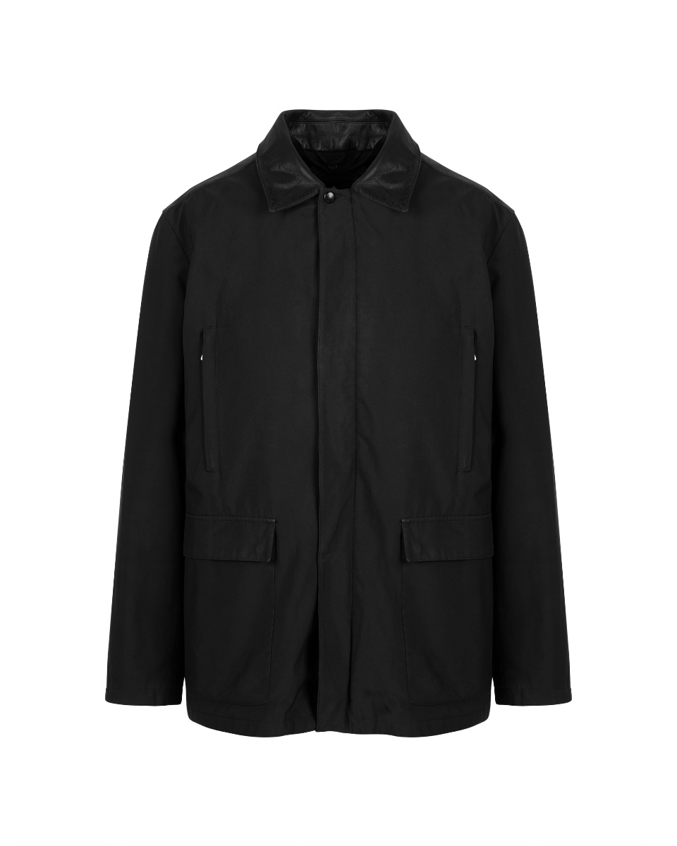 Prada leather-trimmed technical parka jacket thumbnail