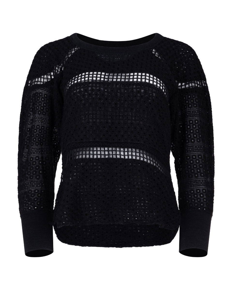 Isabel Marant black crochet raglan sleeves sweater thumbnail