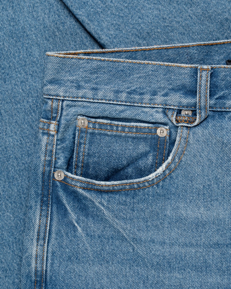 Jacquemus Les Sculptures "Le de-Nîmes" large blue denim pants thumbnail