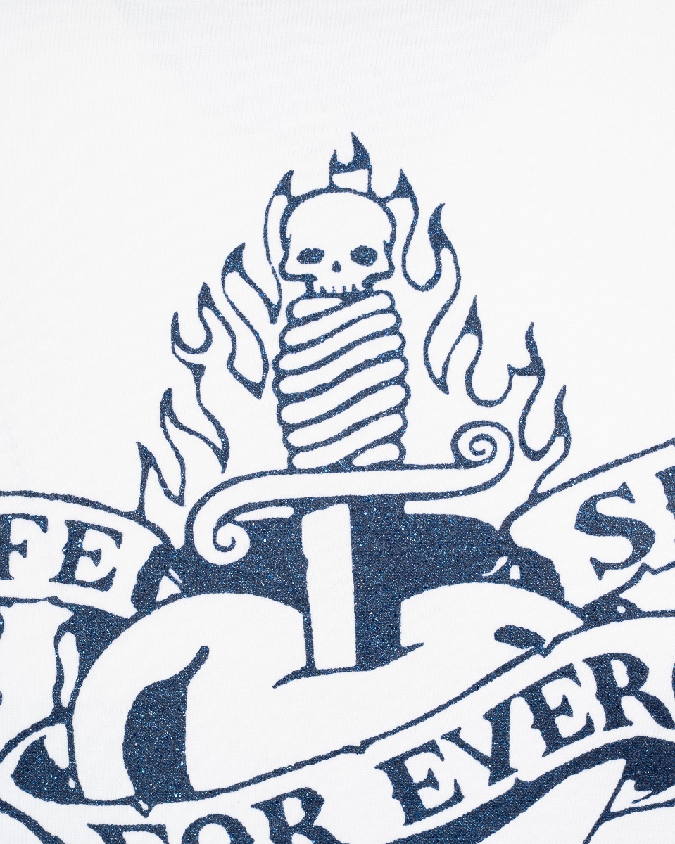 Jean Paul Gaultier "Safe Sex" glitter long sleeve t-shirt thumbnail