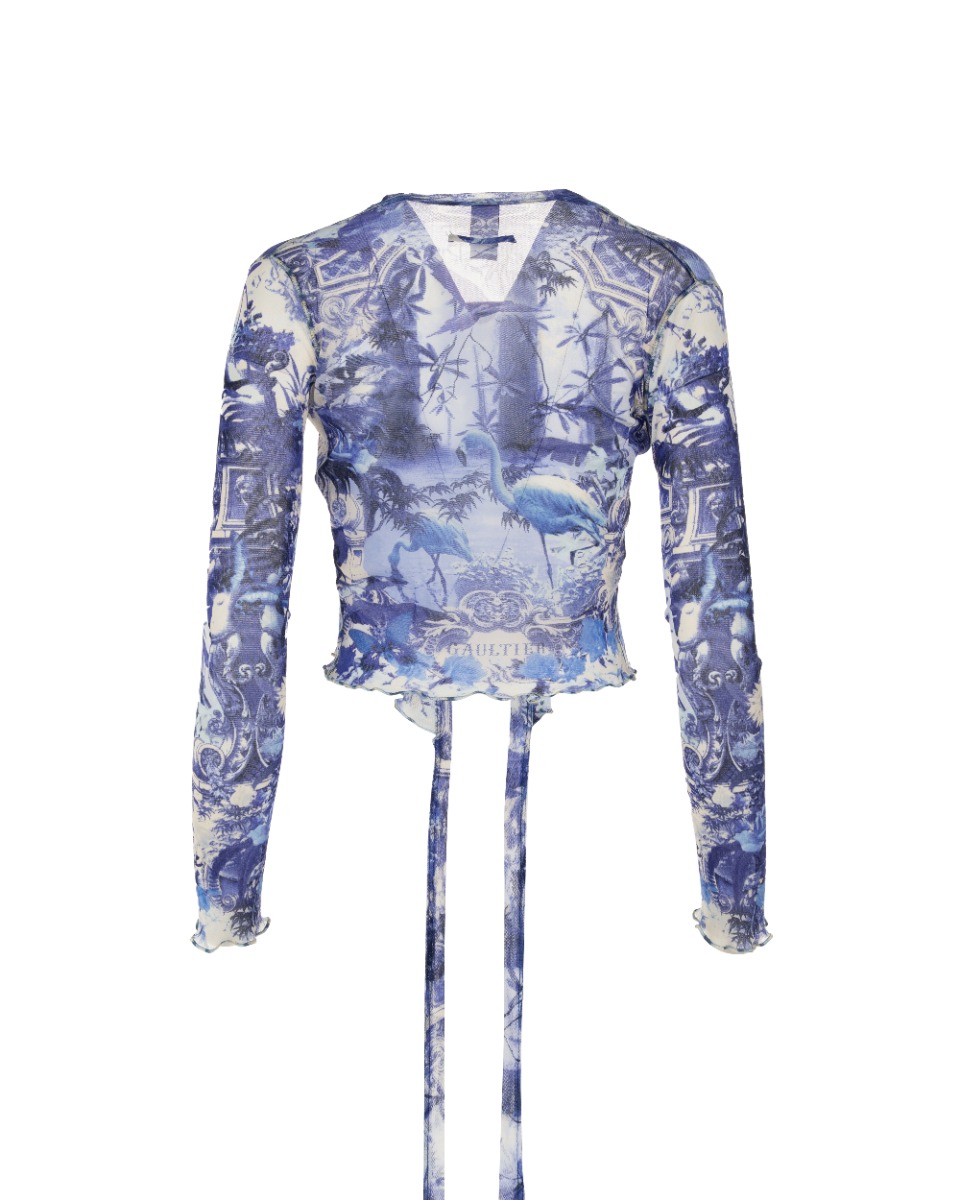 Jean Paul Gaultier Soleil Paradise Garden mesh blouse thumbnail