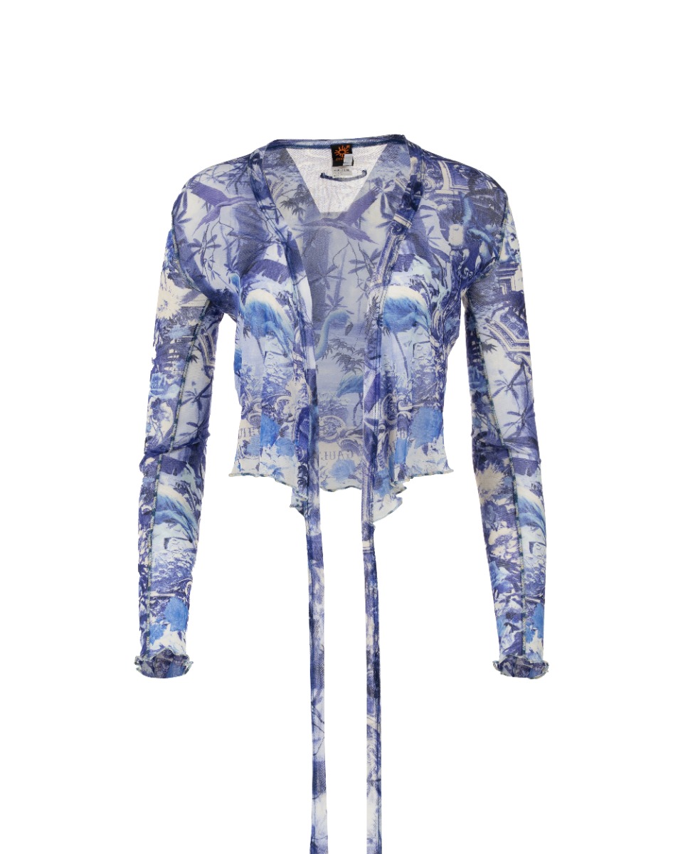 Jean Paul Gaultier Soleil Paradise Garden mesh blouse thumbnail