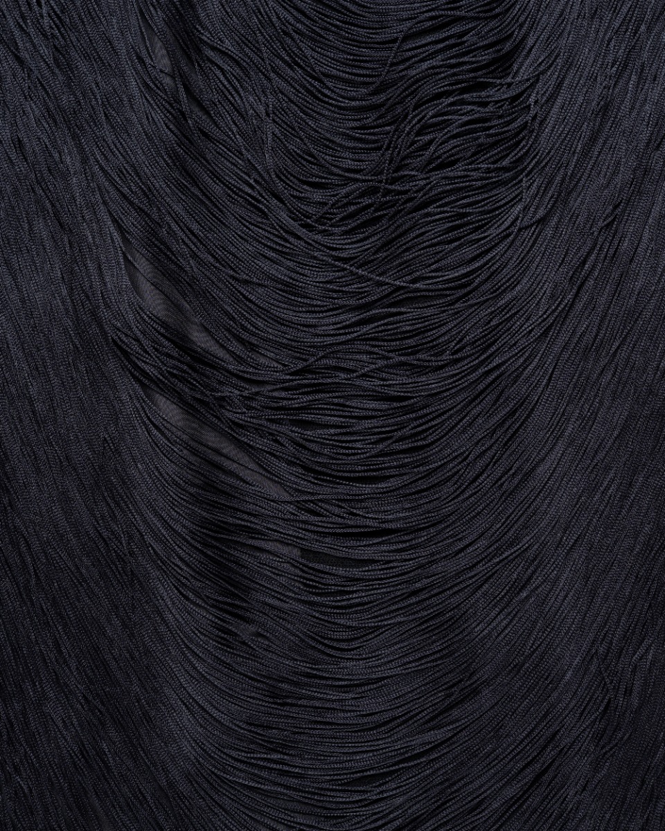 Jil Sander fringe cut-out black blazer jacket thumbnail