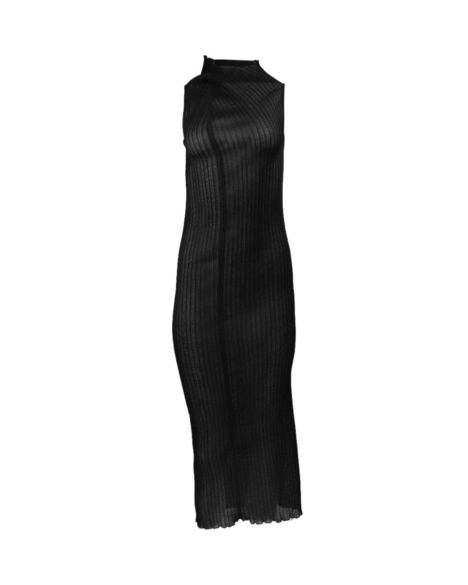 Jil Sander Translucent Plissé-Jersey mock-neck dress thumbnail