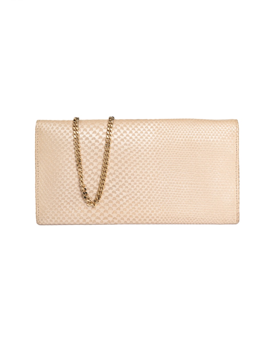Jimmy Choo Milla snakeskin clutch on chain powder pink bag thumbnail