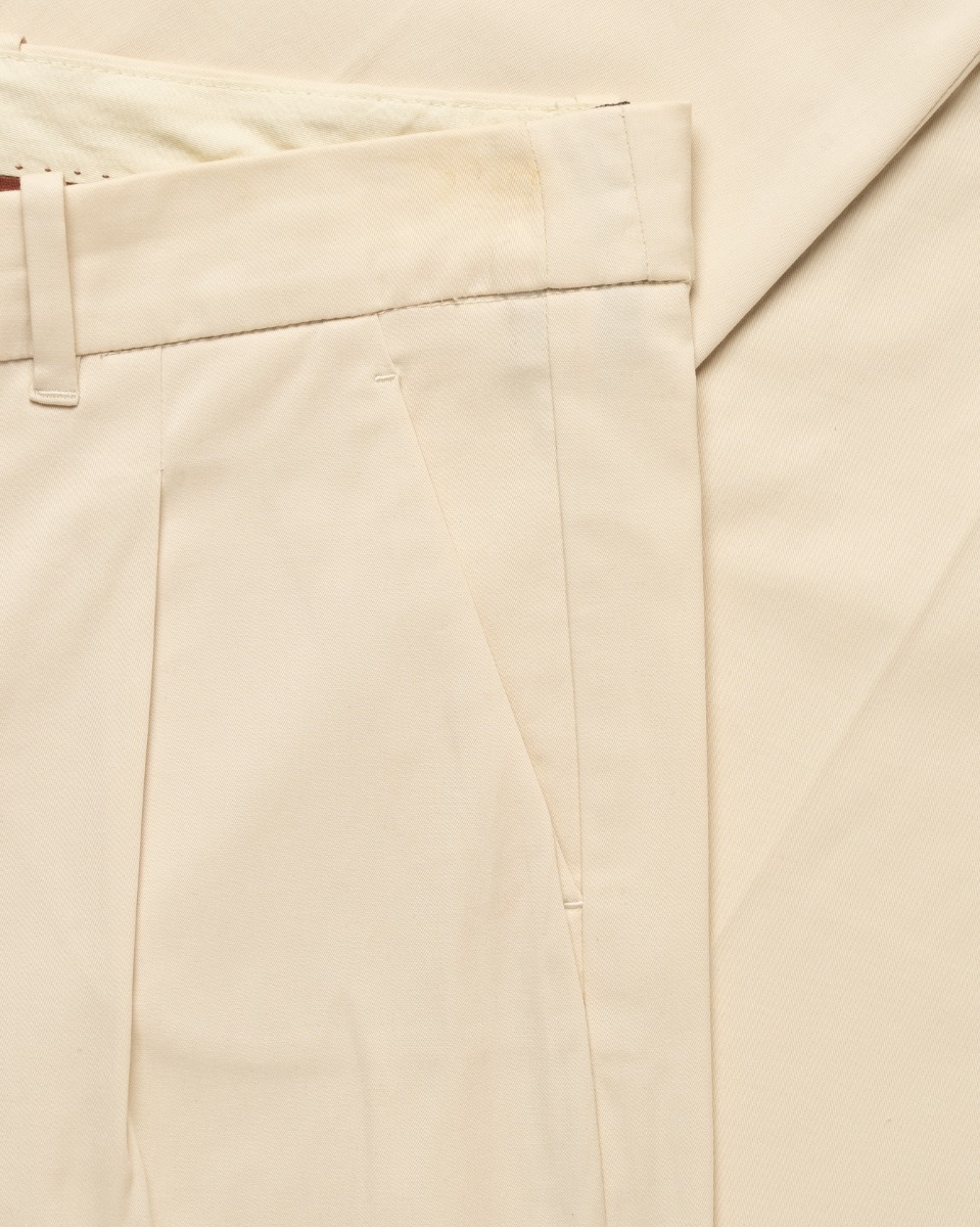 Loro Piana pleated formal off-white pants thumbnail