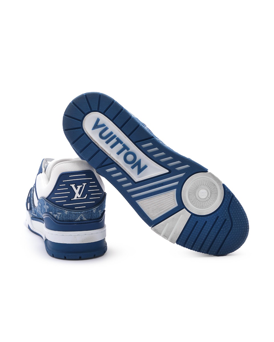 Louis Vuitton LV Trainer monogram denim sneakers thumbnail