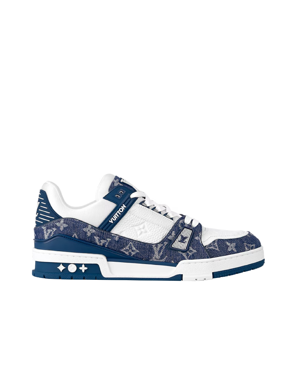 Louis Vuitton LV Trainer monogram denim sneakers thumbnail