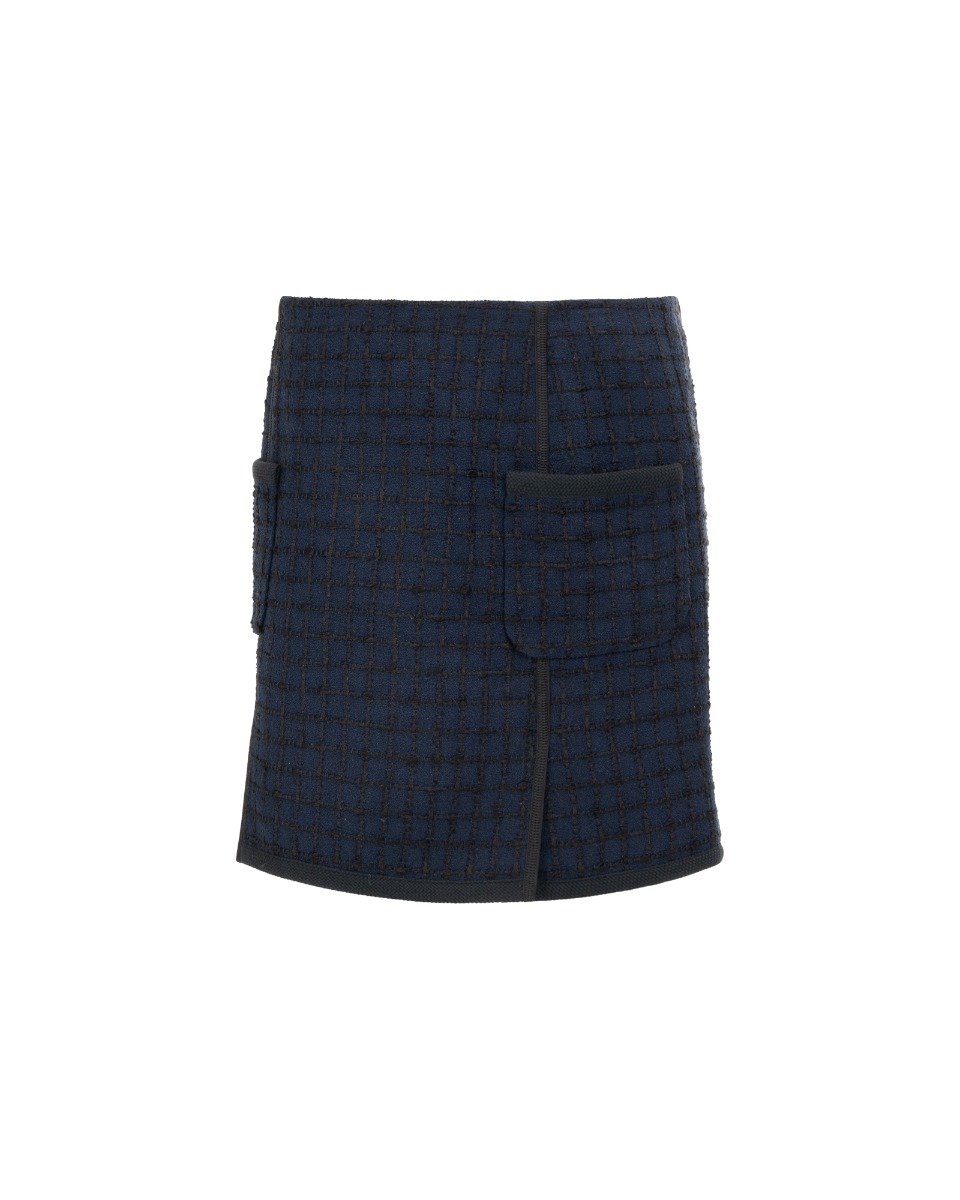 Louis Vuitton tweed navy mini skirt thumbnail