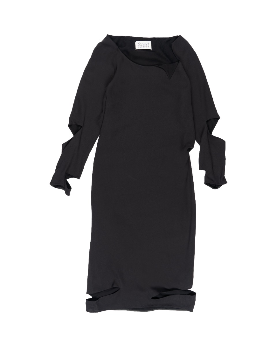 Maison Margiela 1 cut-out tear silk dress thumbnail