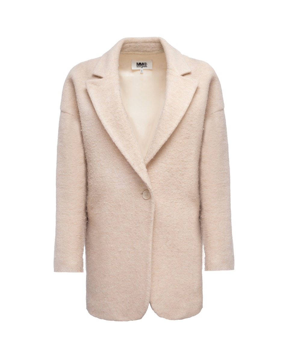 Maison Margiela MM6 beige wool blend coat thumbnail