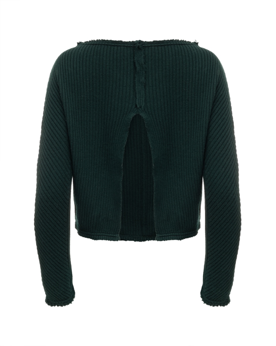 Marni green backless cropped sweater thumbnail