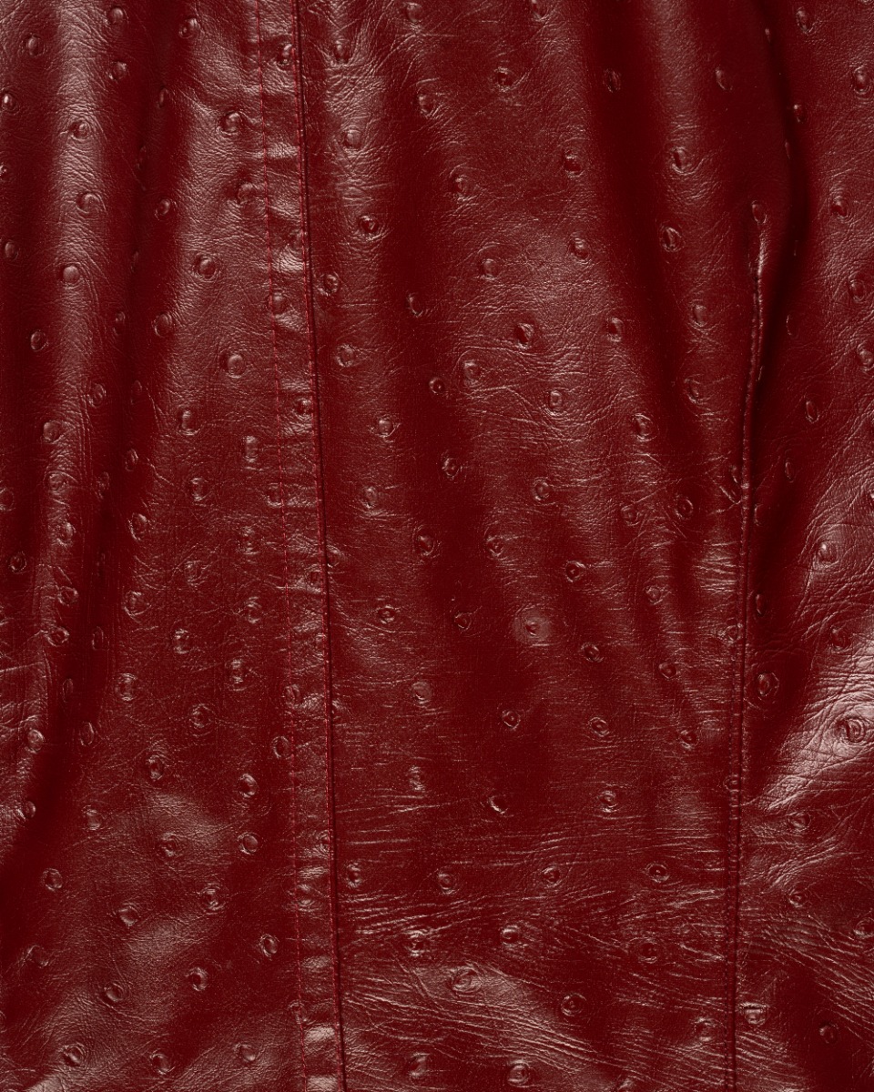 MISBHV 1-OF-1 faux ostrich leather metal logo plaque jacket thumbnail