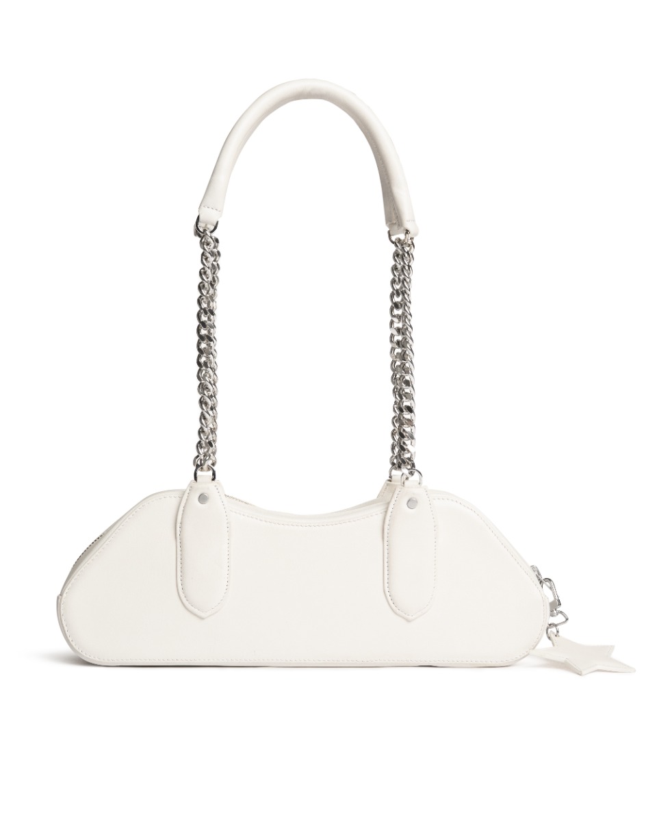 MISBHV chain white leather shoulder bag thumbnail
