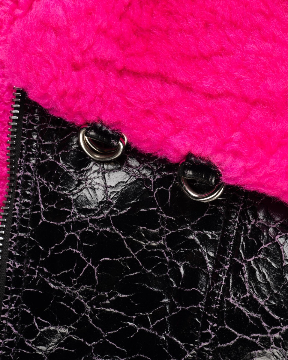 MISBHV crinkled faux-shearling pilot jacket thumbnail