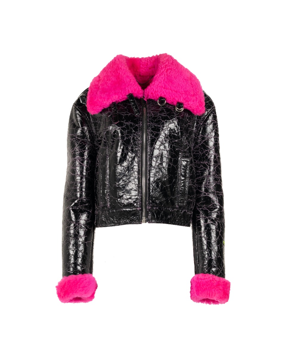 MISBHV crinkled faux-shearling pilot jacket thumbnail