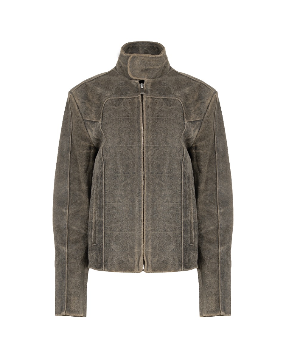 MISBHV faux-suede cracked biker jacket thumbnail