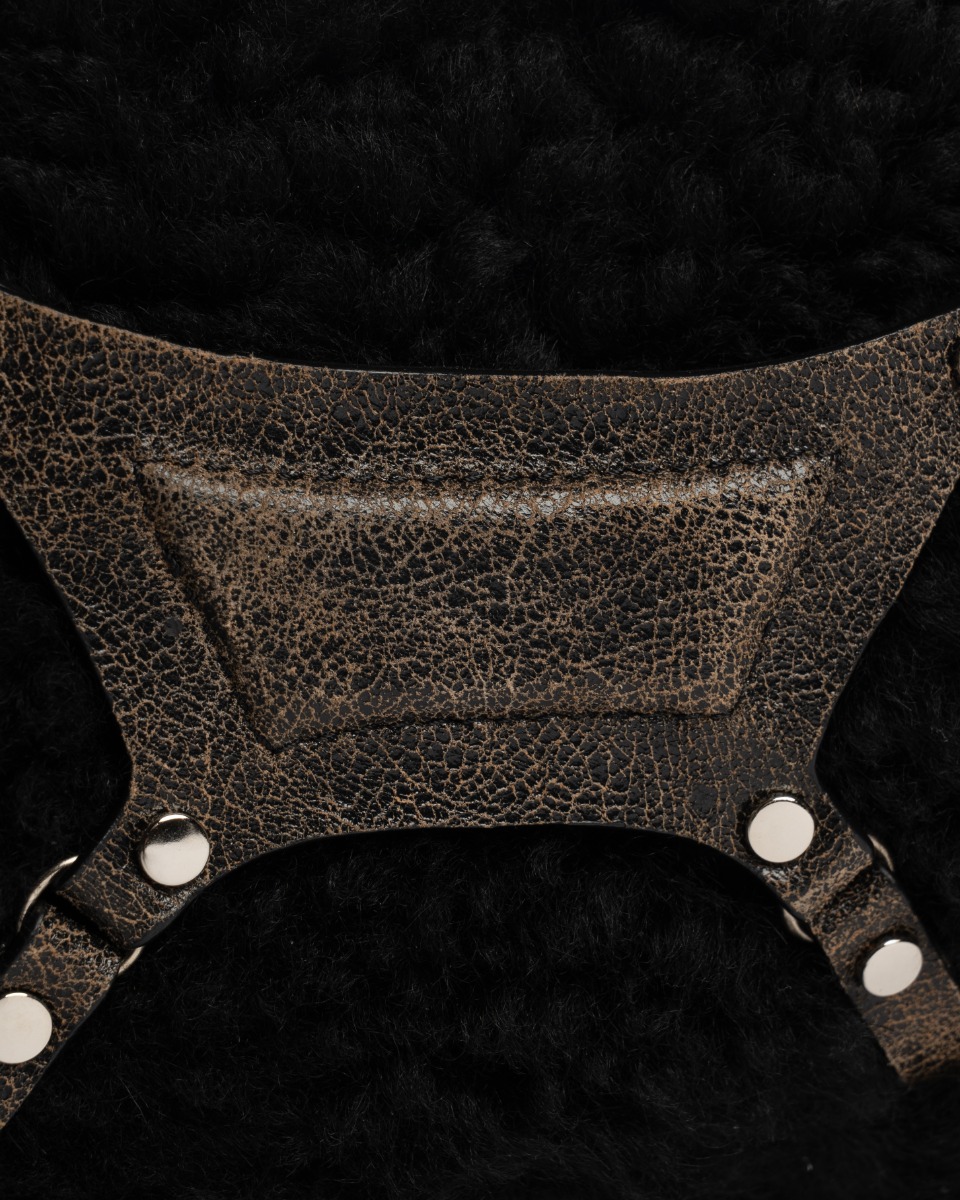 MISBHV Fetish brown shearling shoulder bag thumbnail