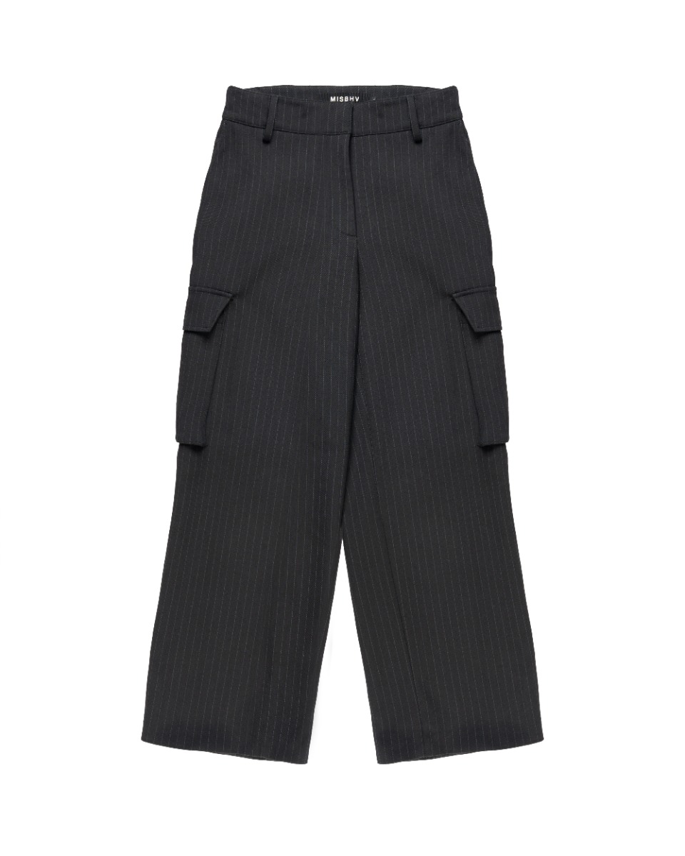MISBHV grey striped cargo pants thumbnail