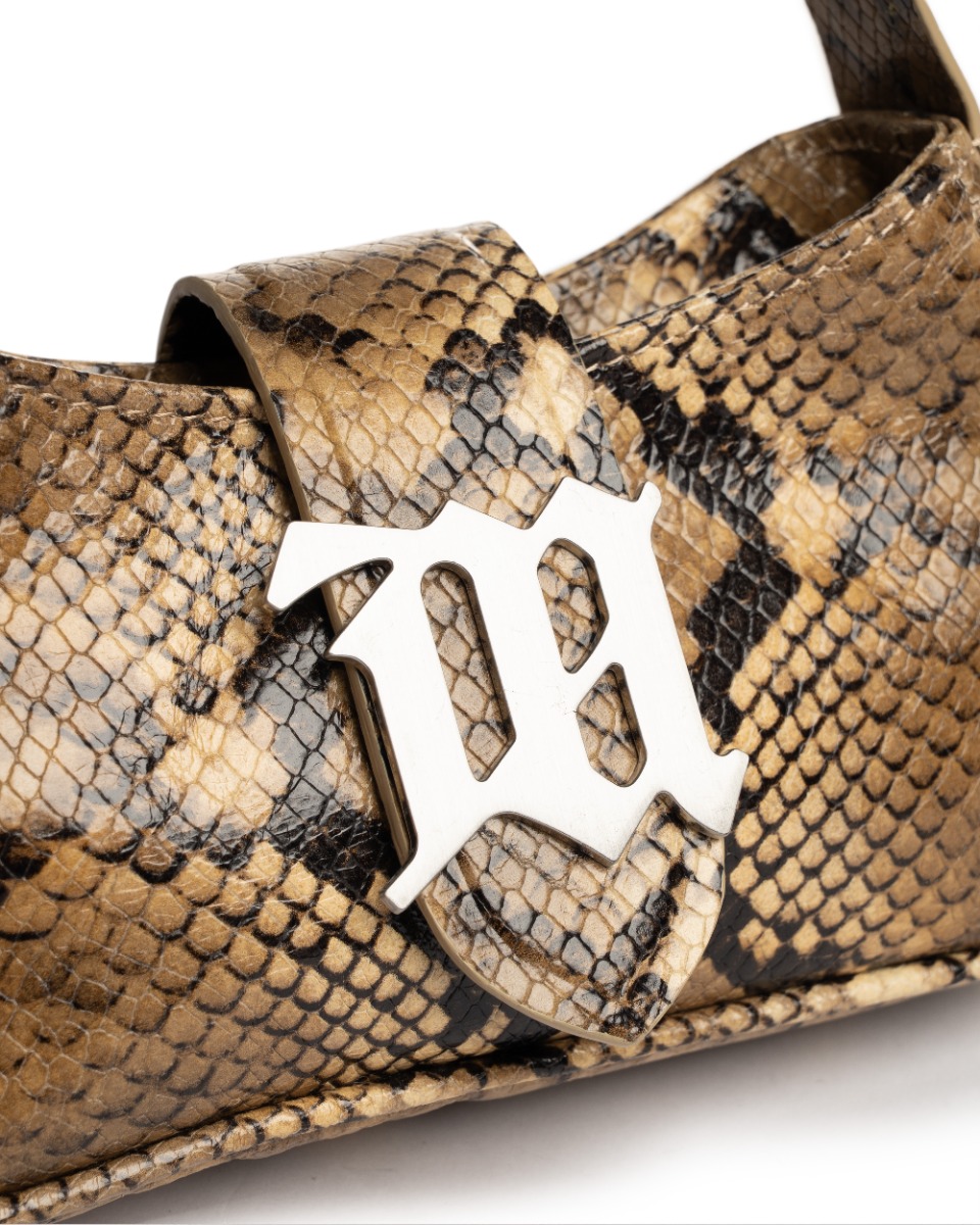 MISBHV metal logo plaque snake-embossed shoulder bag thumbnail