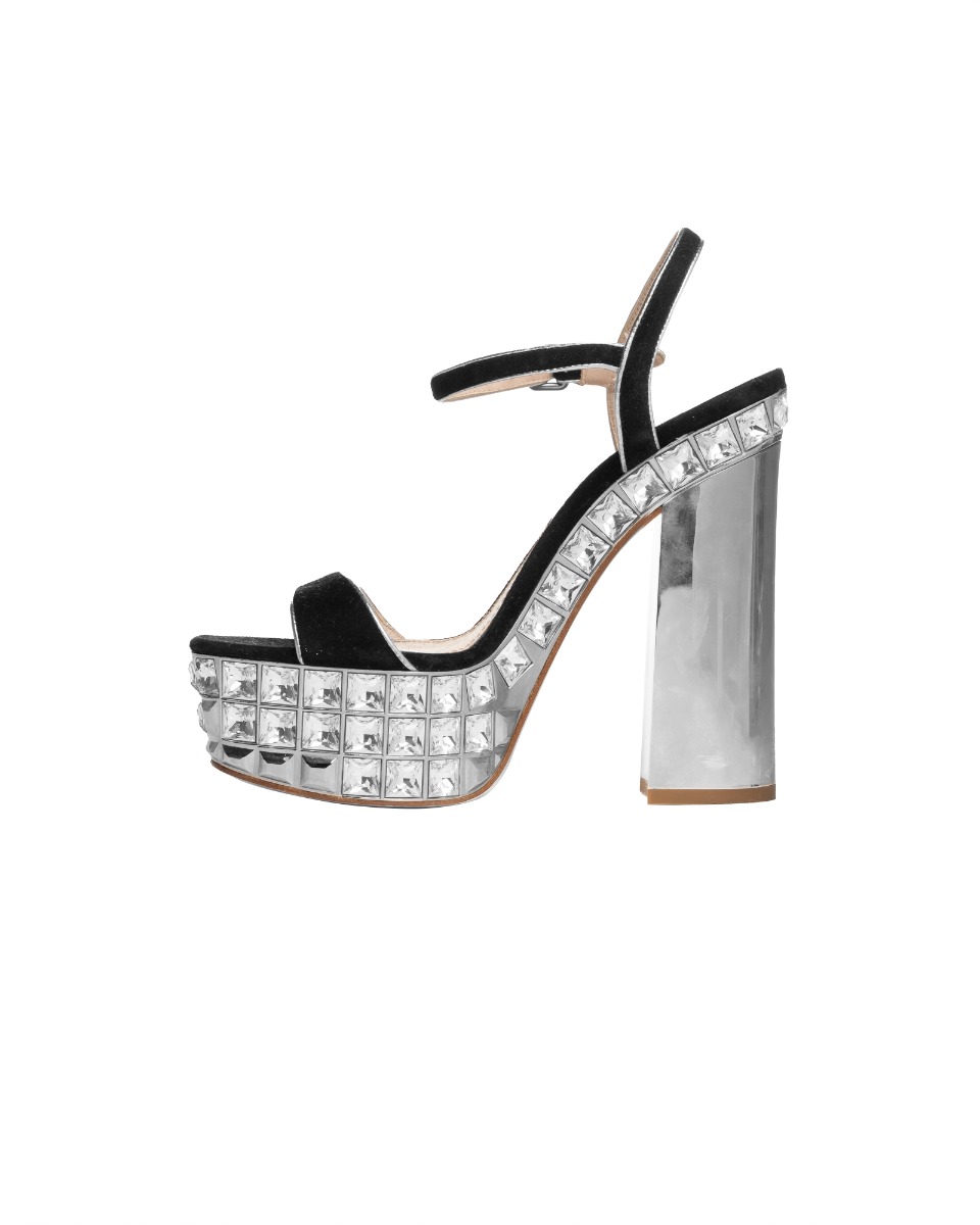 Miu Miu jeweled platform ankle heels thumbnail