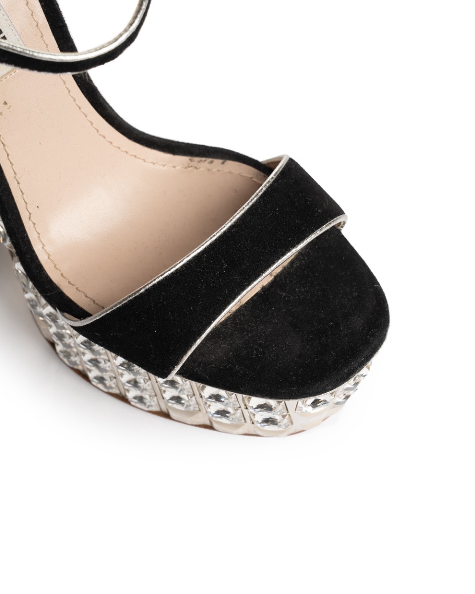 Miu Miu jeweled platform ankle heels thumbnail