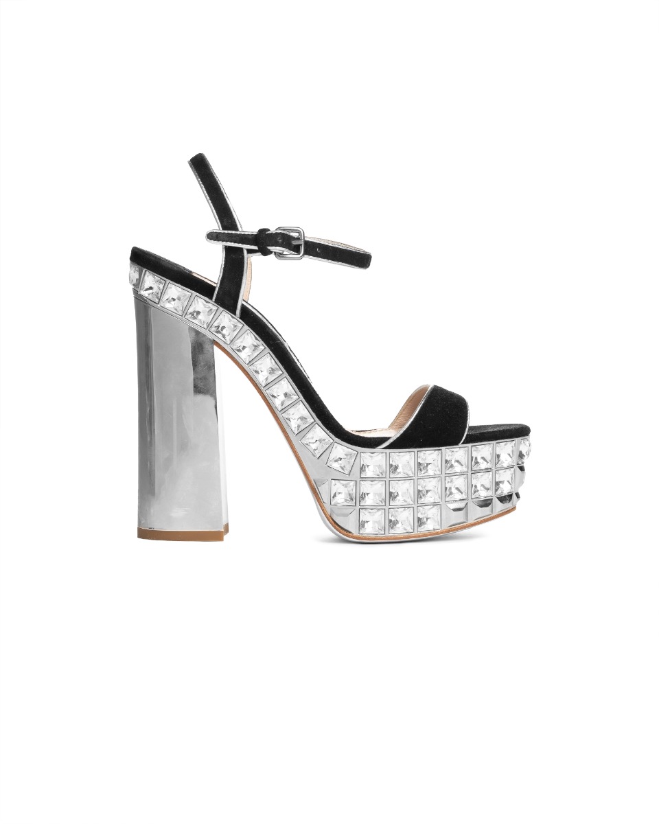Miu Miu jeweled platform ankle heels thumbnail