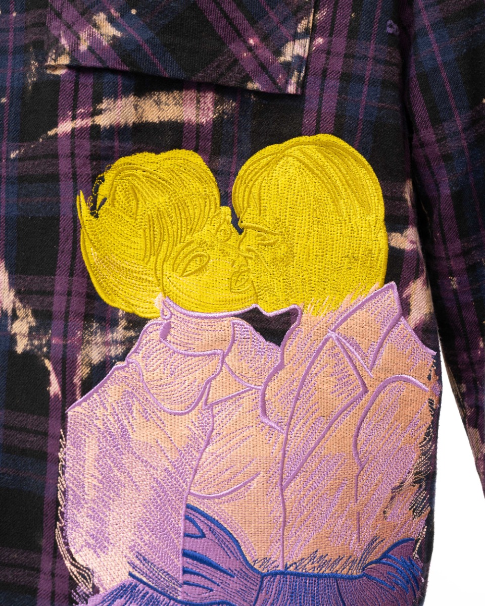 Off-White x Murder Bravado "Crystal Kiss" purple flannel shirt thumbnail