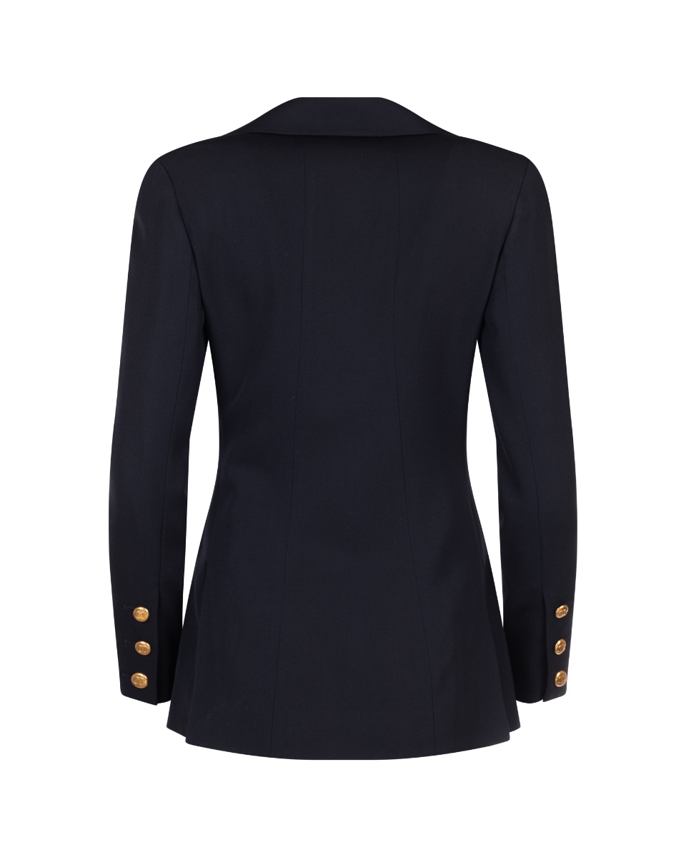 Chanel gold button double breasted blazer jacket thumbnail